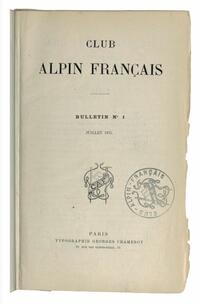 1874 - Annuaire N°1 ©Club Alpin Français BNF 1874 - Annuaire N°1 ©Club Alpin Français BNF
